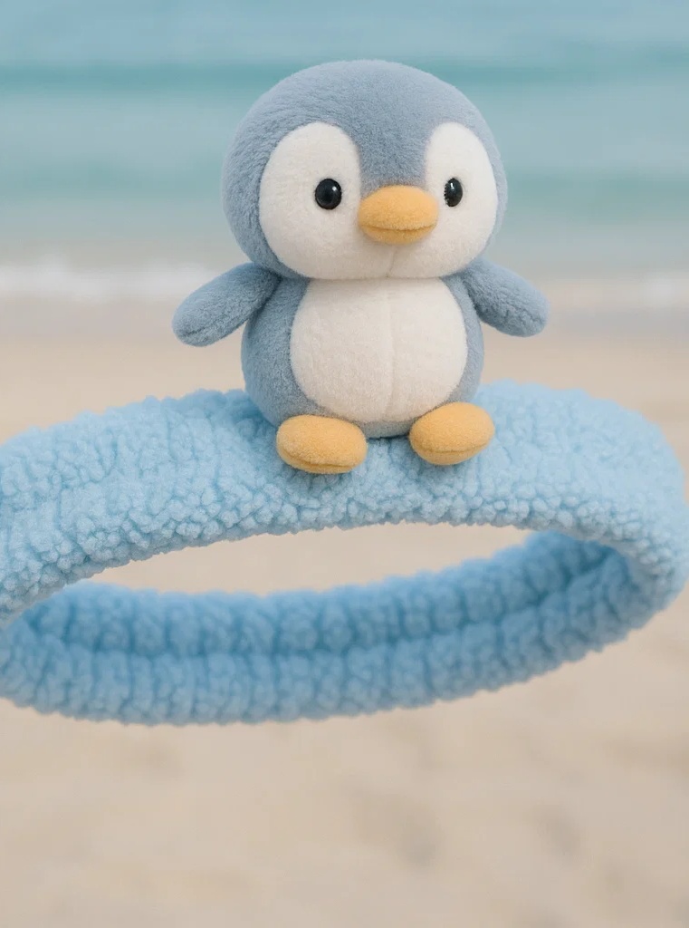 Penguin Plush Baby Headband – Arctic Charm and Soft Comfort