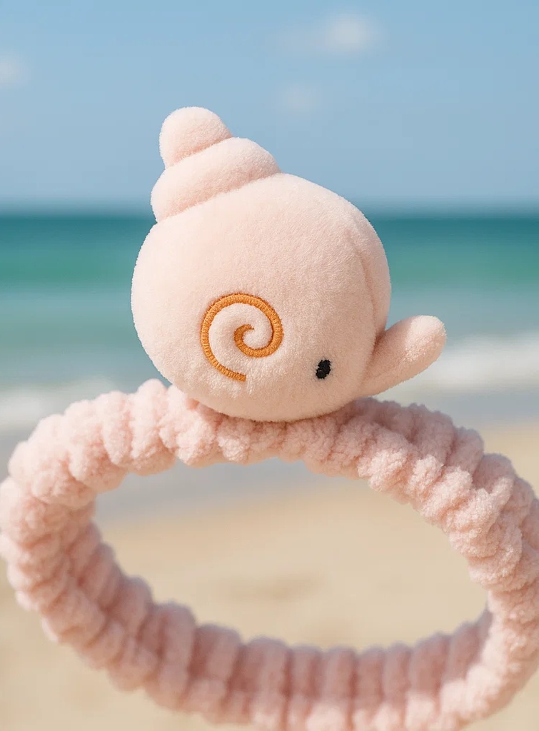 Blush Pink Sea Snail Plush Baby Headband - Cute Ocean Accent