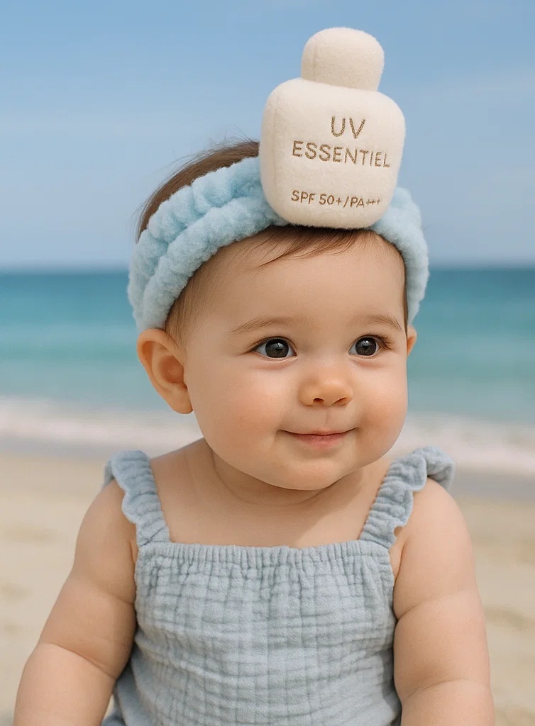 UV SPF 50+ Sunscreen Baby Headband – Soft Summer Protection Style