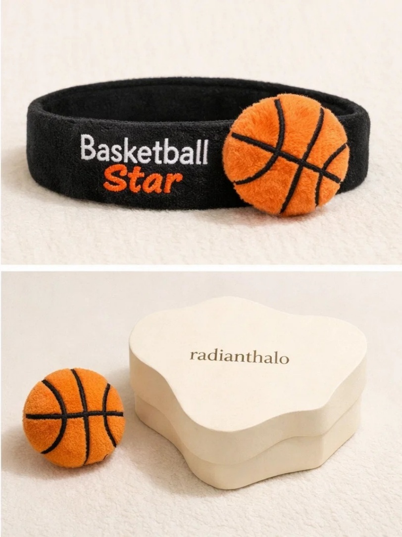 Basketball Baby Headband with Star Accent