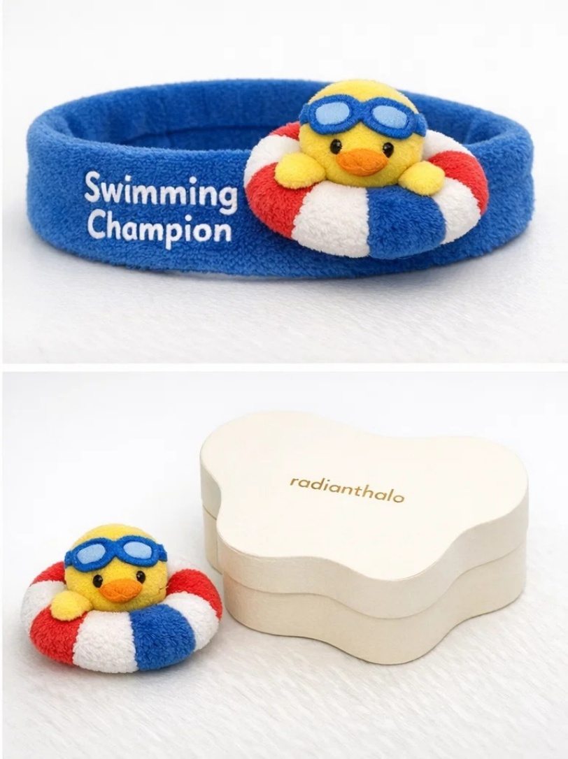 Swimming Champion Baby Headband with Duck Design