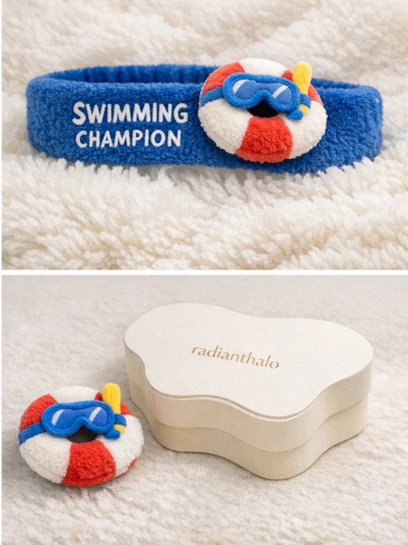 Swimming Champion Baby Headband with Rubber Ring