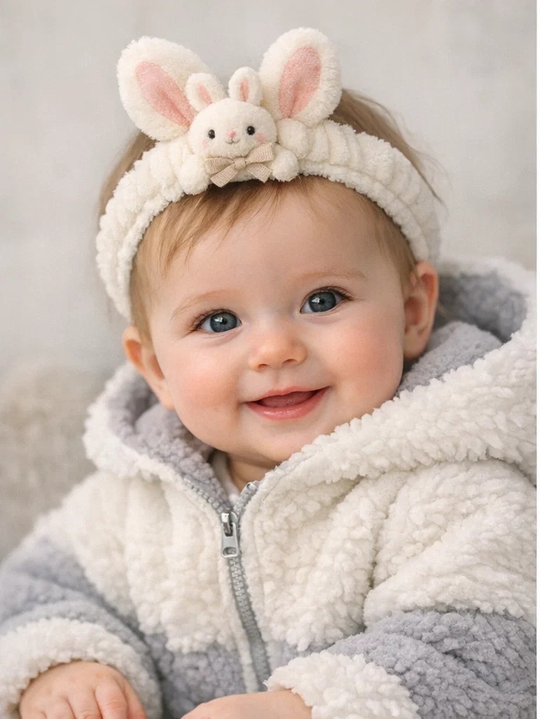 Bunny Ears Baby Headband for Spring and Easter Photos