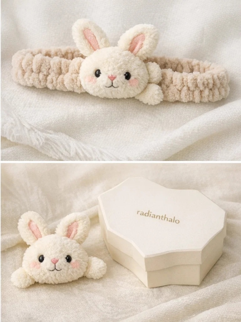 Bunny Ears Baby Headband with Soft Plush Rabbit Design