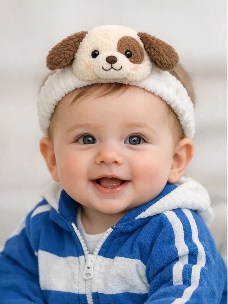 Dog Headband for Babies – Cute Plush Dog Design