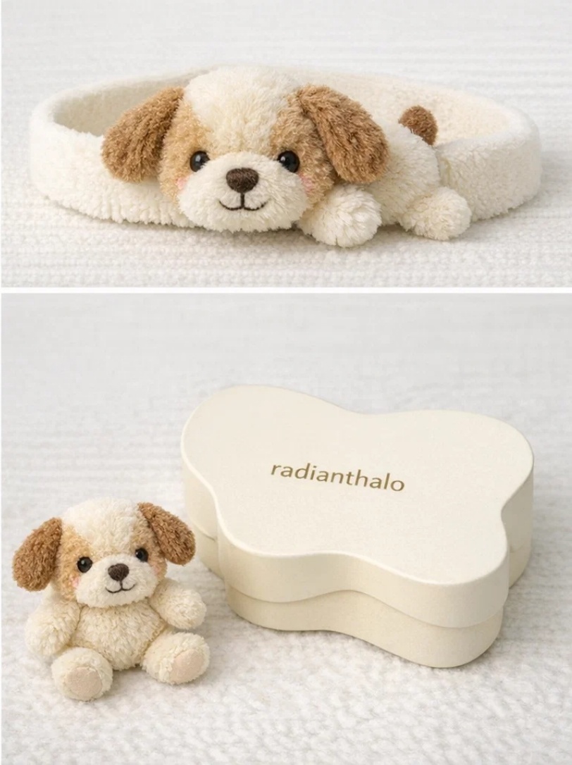 Plush Dog Baby Headband for Adorable Photoshoots