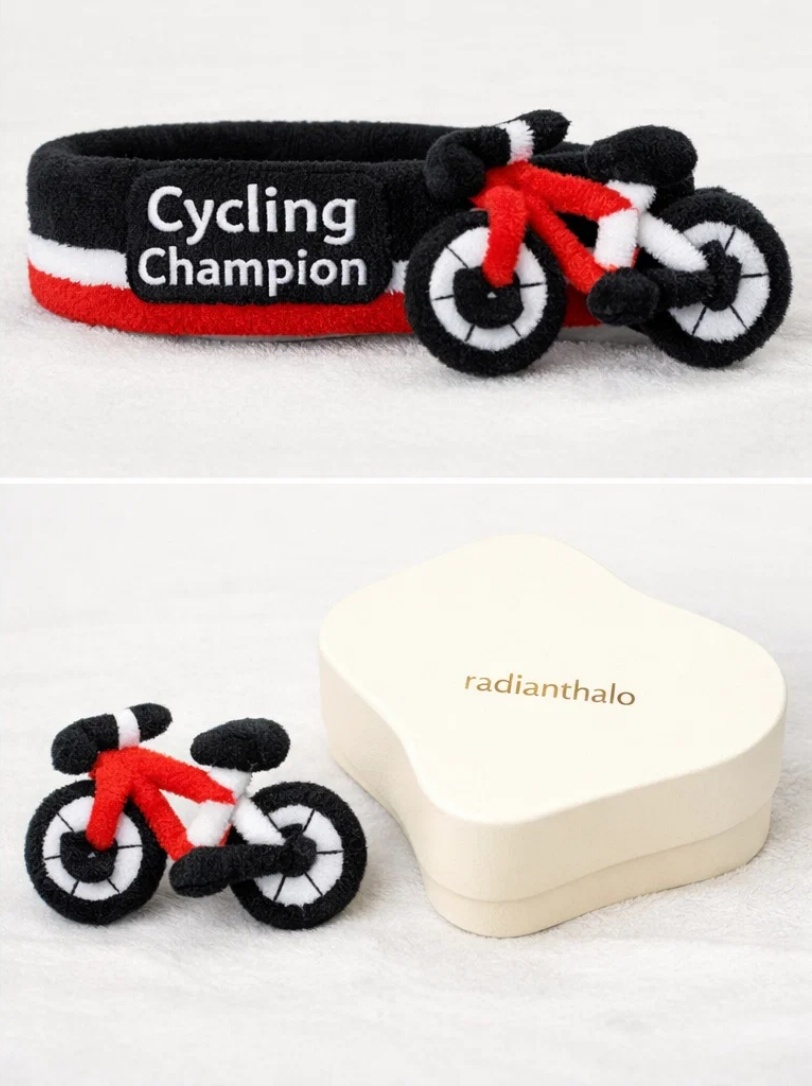 Cycling Champion Baby Headband with Bike Design