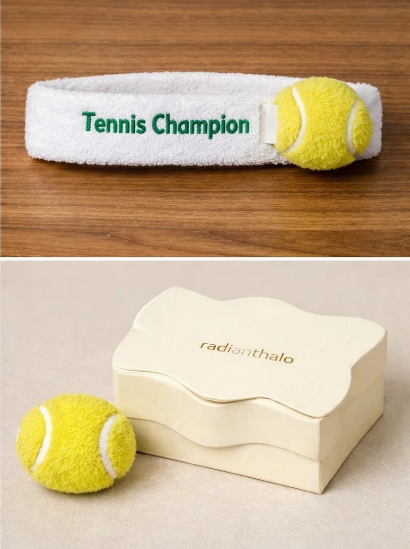 Tennis Champion Baby Headband with Tennis Ball Accent
