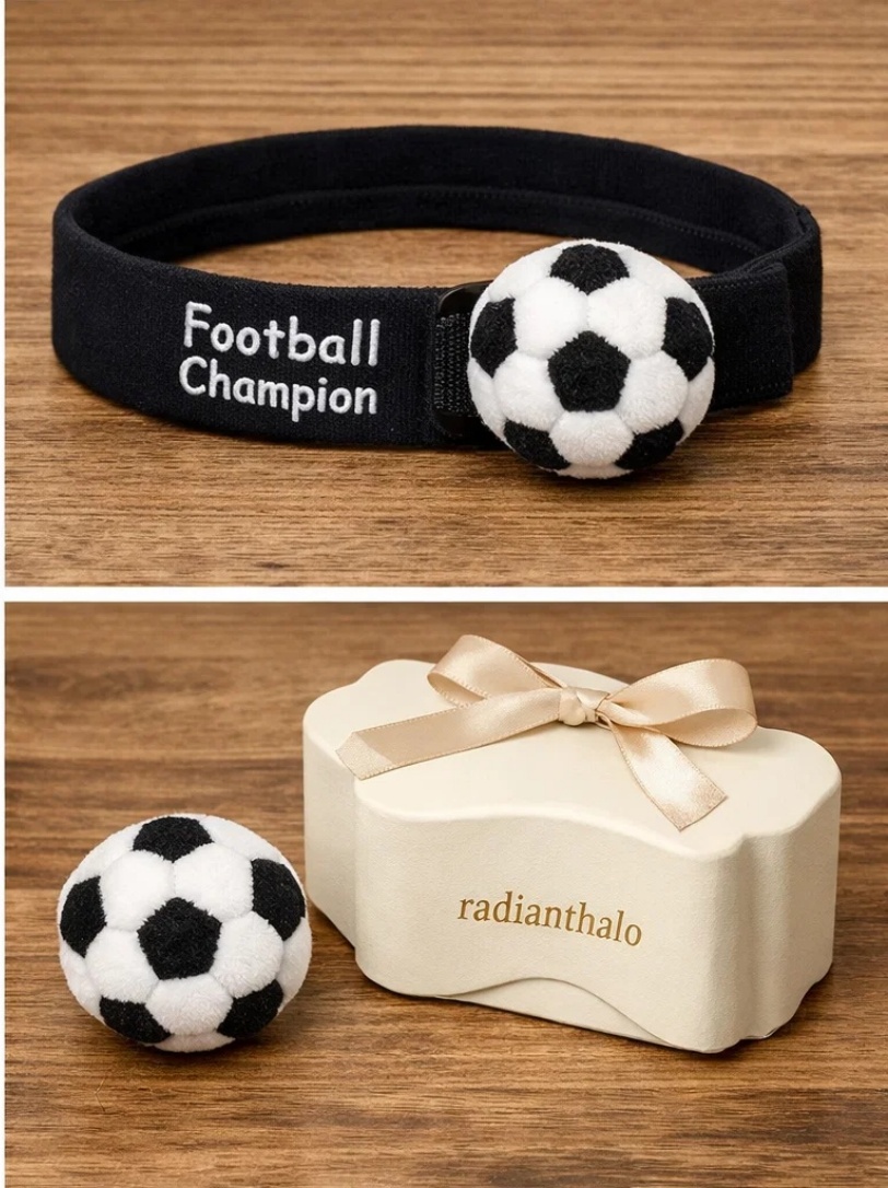 Football Champion Baby Headband with Plush Football Accent