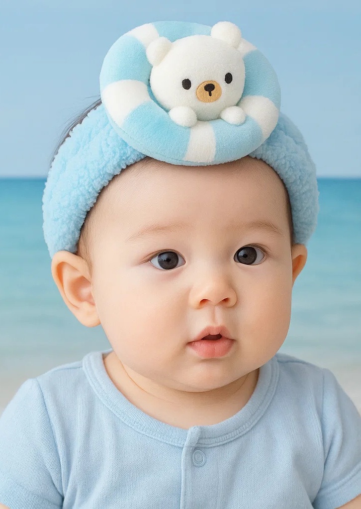 Cute Blue Bear Baby Headband