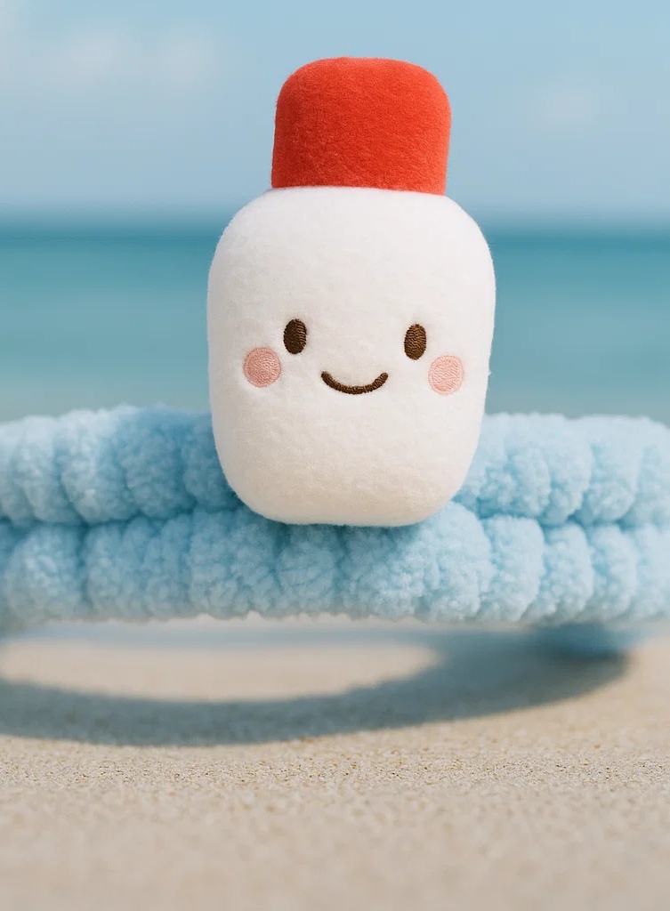 Cute SPF Plush Baby Headbands - Cartoon Sunscreen Bottle Designs