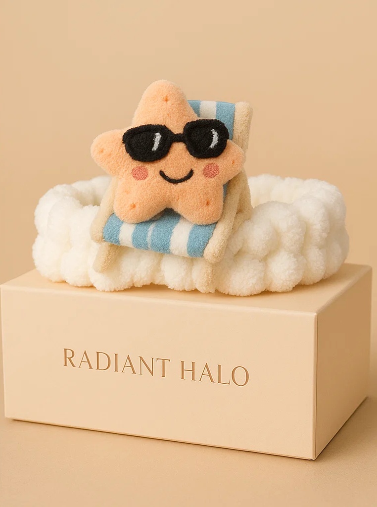 Cute Starfish Plush Baby Headband - Beach Style for 0-3 Years