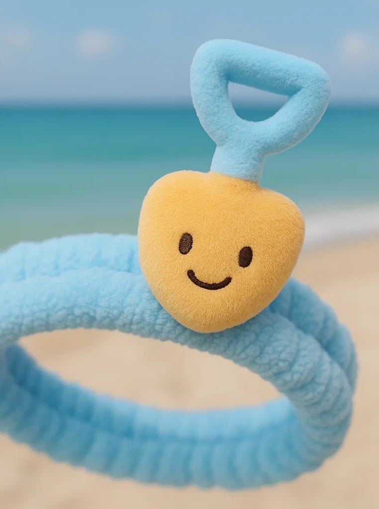 Plush Baby Headband with Smiley Shovel Design – Soft, Stretchable, Cute