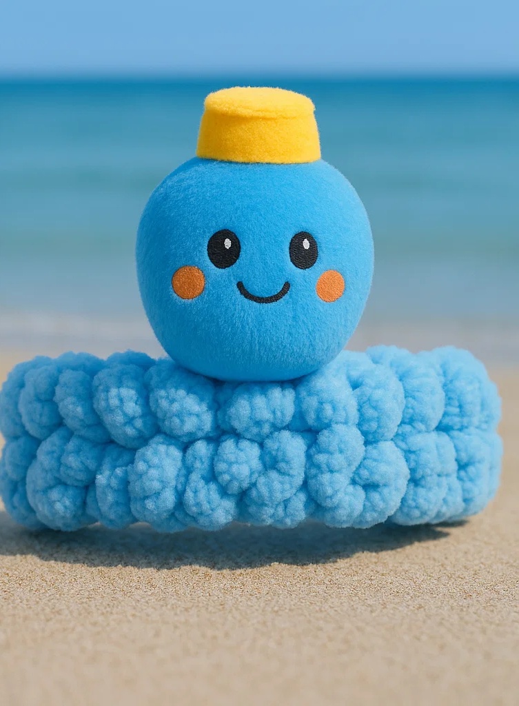 Blue Bottle Baby Headband – Smiling Summer Skincare Plush