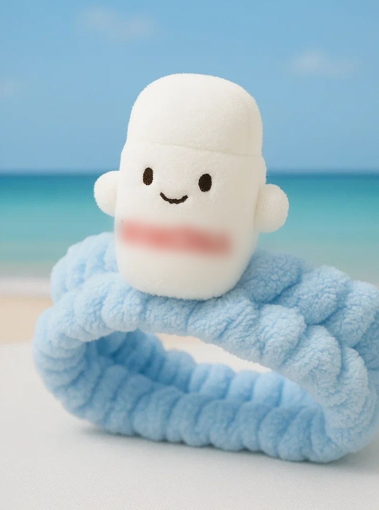 White WINONE Bottle Baby Headband – Skincare Theme Plush