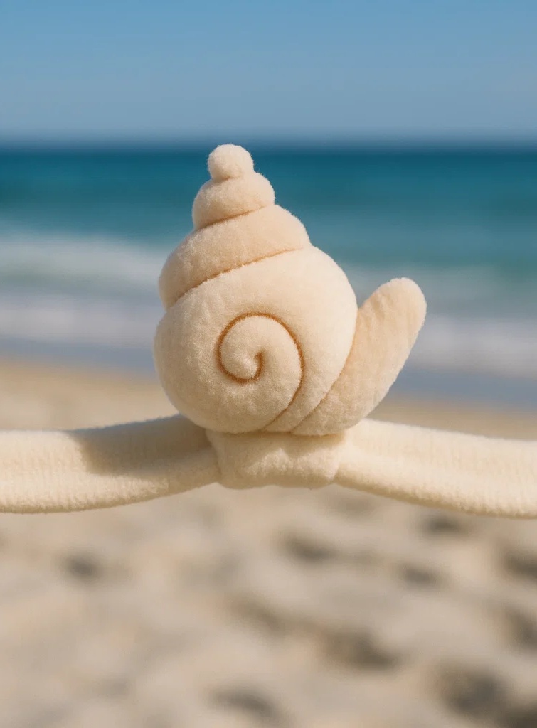 Sea Shell Plush Baby Headband - Cute Ocean Spiral Design
