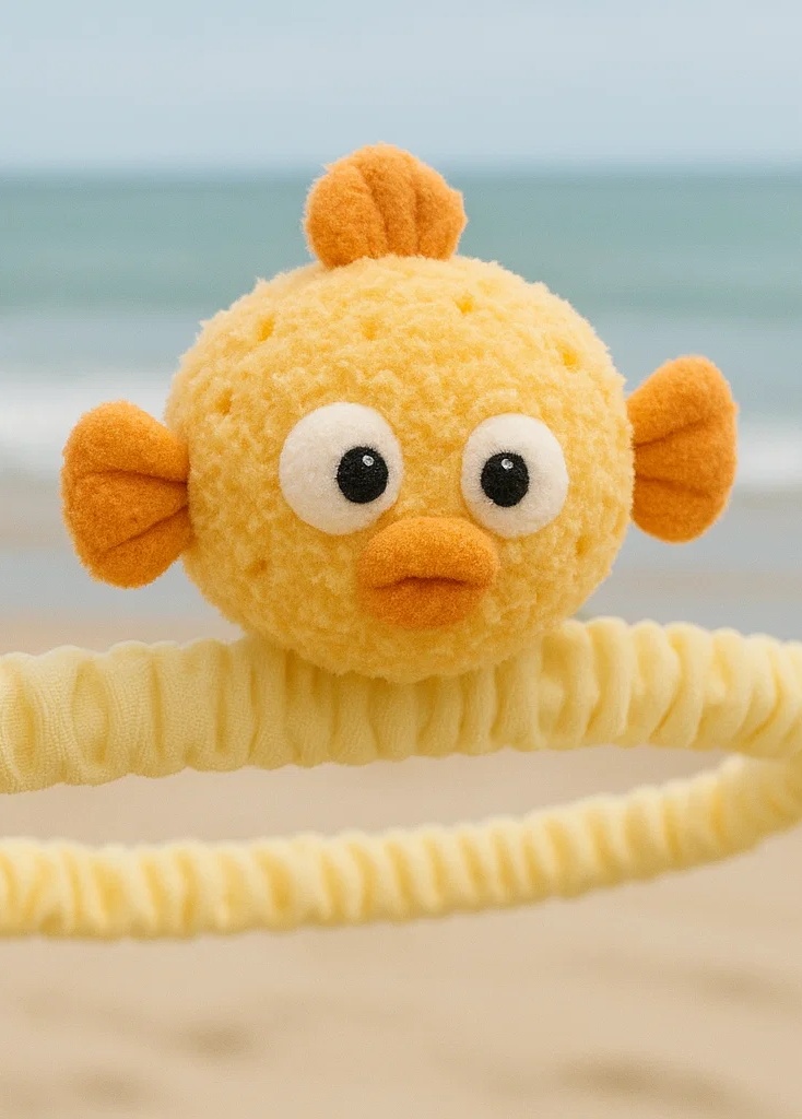 Bandeau Bébé Poisson Jaune en Peluche