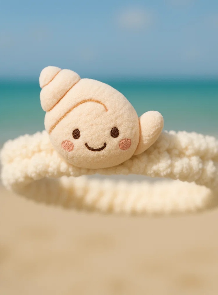 Cute Plush Sea Snail Baby Headband - Smiling Ocean Friend