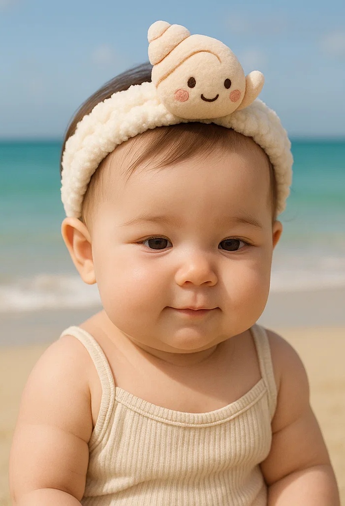 Cute Plush Sea Snail Baby Headband - Smiling Ocean Friend