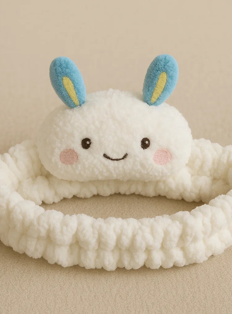 Sea Bunny Plush Baby Headband - Marine Animal Smile Design