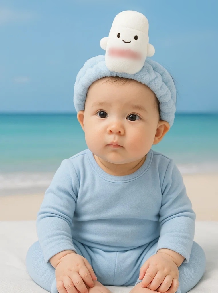 White WINONE Bottle Baby Headband – Skincare Theme Plush