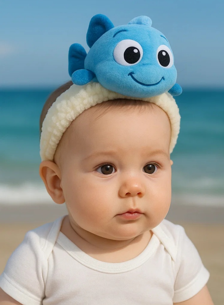 Marine Blue Fish Baby Headband