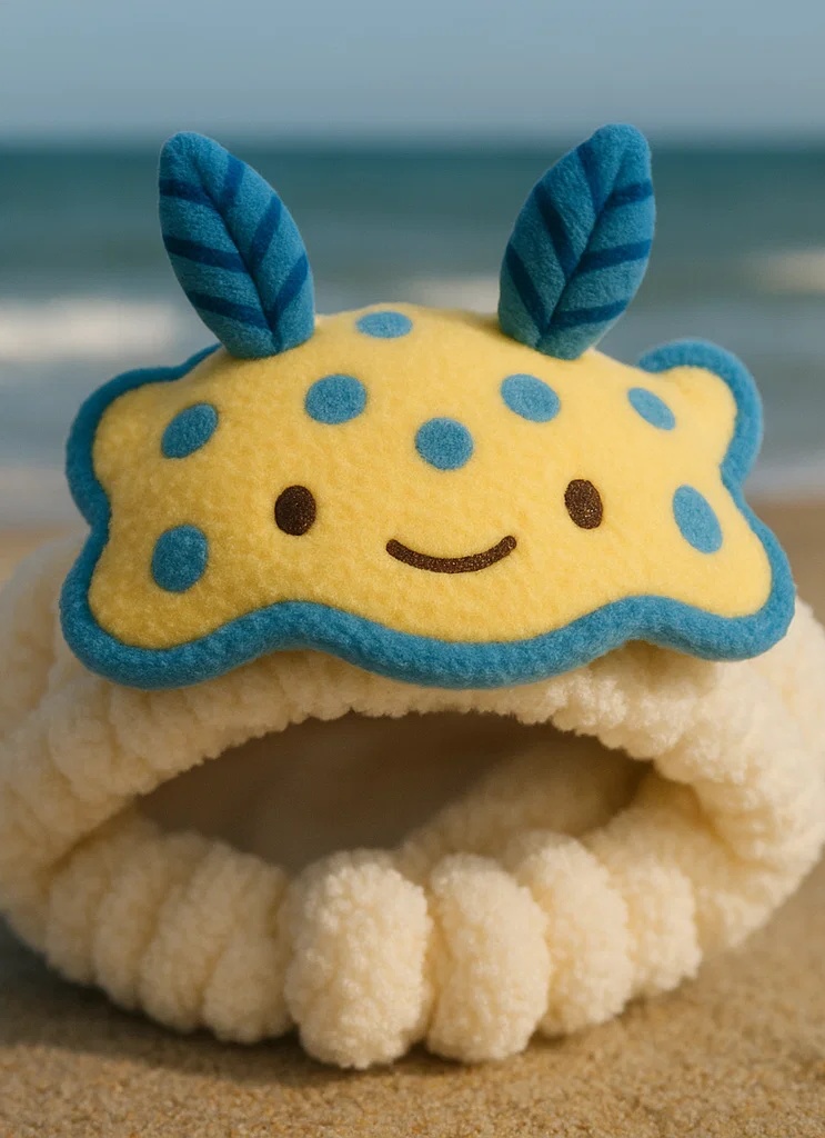 Faixa de cabelo bebê de pelúcia lesma do mar – Design ondulado fofo de personagem marinho