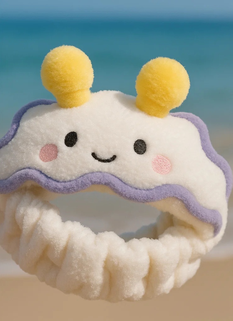 Cute Sea Slug Plush Baby Headband – Wavy Marine Character Design