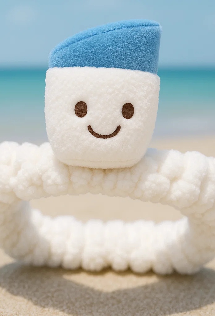 Cute White Baby Headband with Plush SPF Bottle