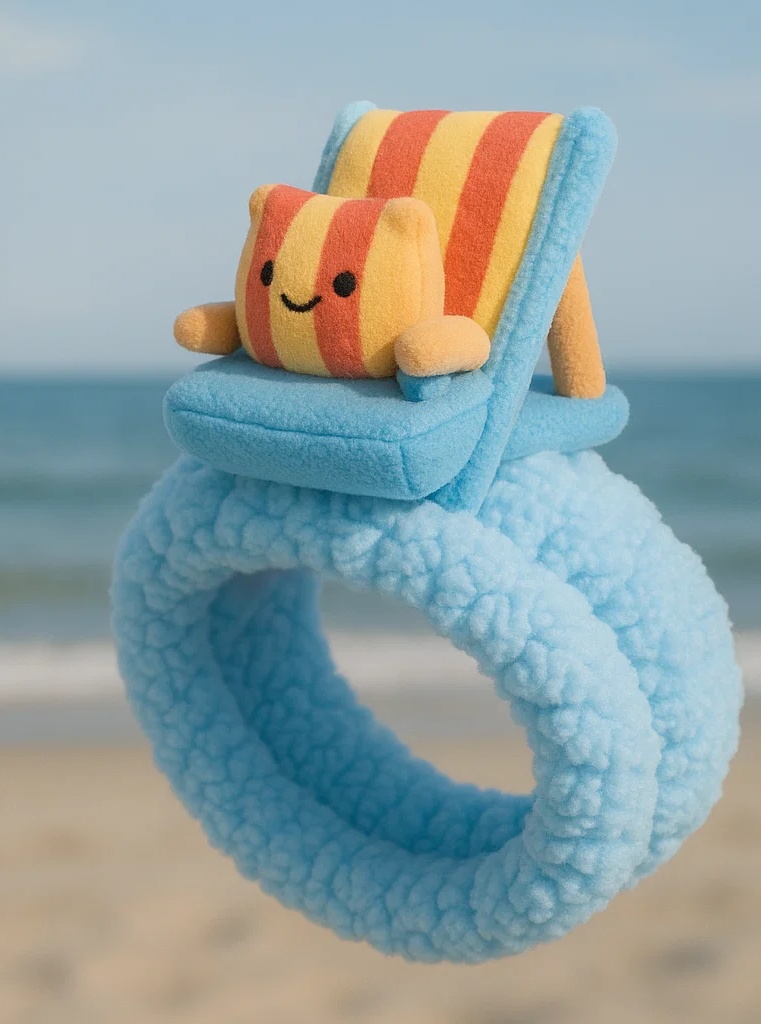 ビーチチェアぬいぐるみ付きベビーヘッドバンド – 夏の可愛いスタイル