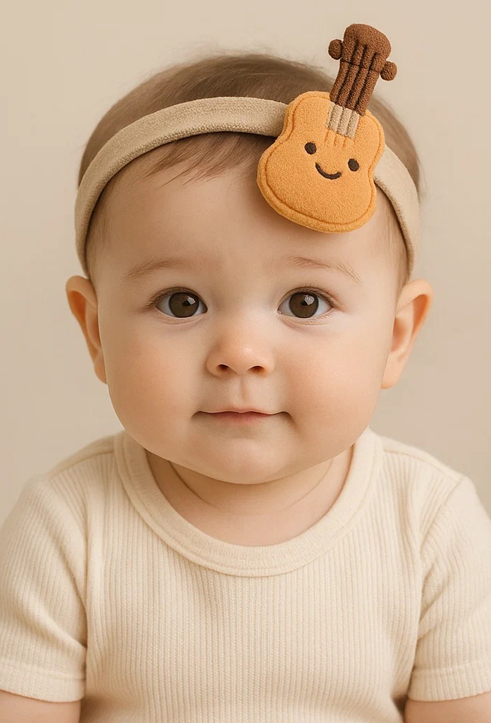 Guitar Plush Baby Headband - Musical Smile Accessory