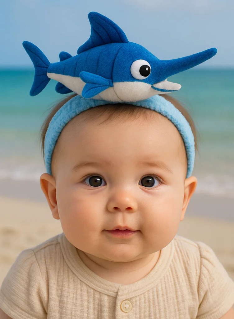 Plüsch-Schwertfisch Baby-Stirnband