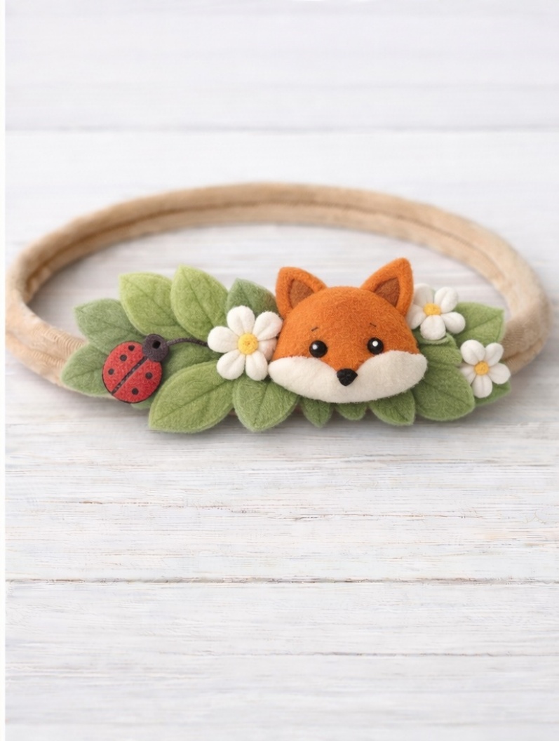 Fox and Ladybug Baby Headband