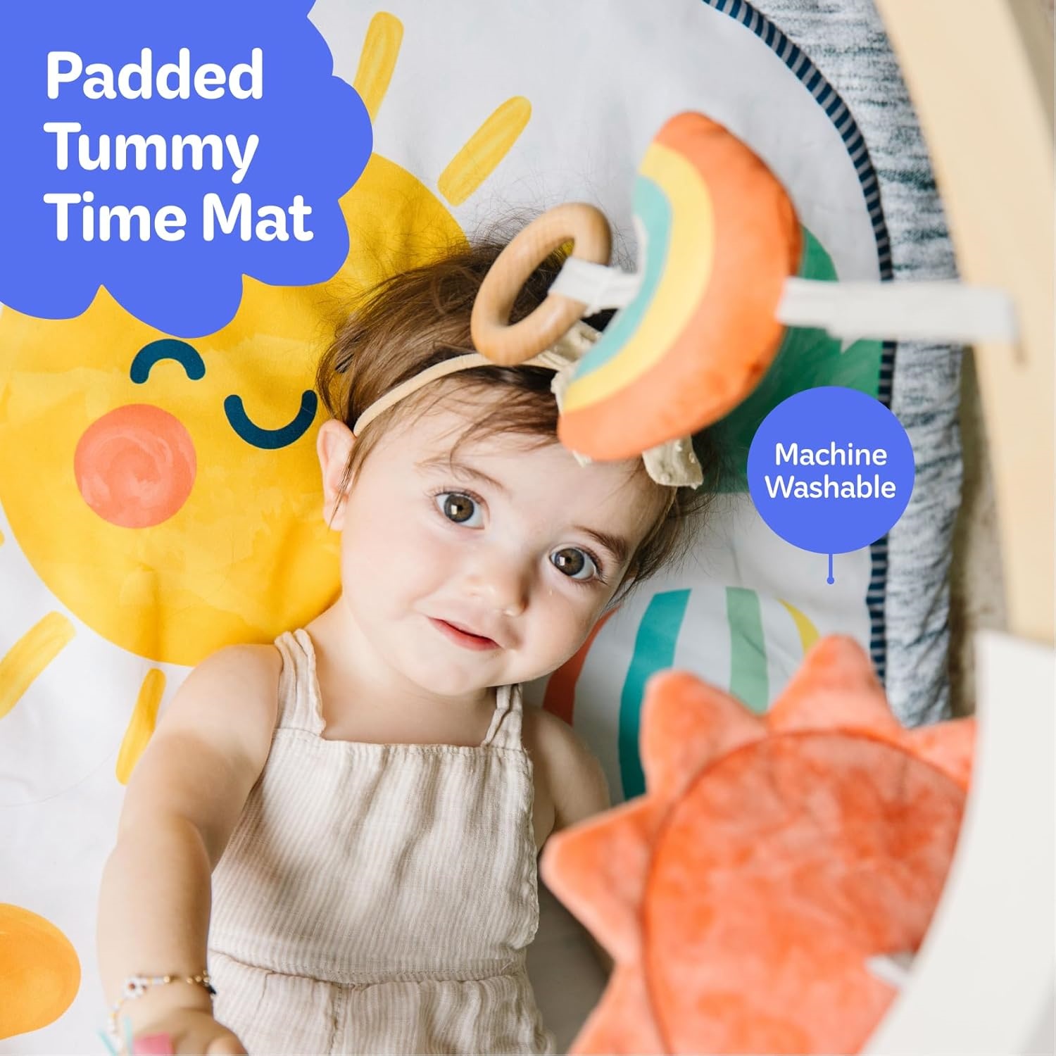 Weiche Spielmatte für Babys – Waschbar & Sonnendesign
