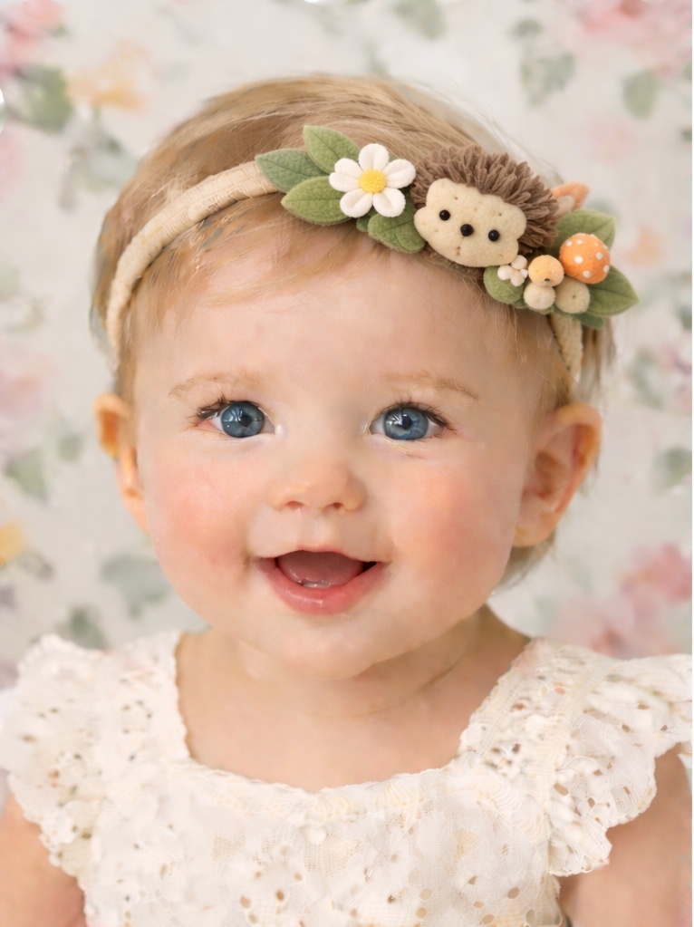 Adorable Hedgehog and Mushrooms Headband