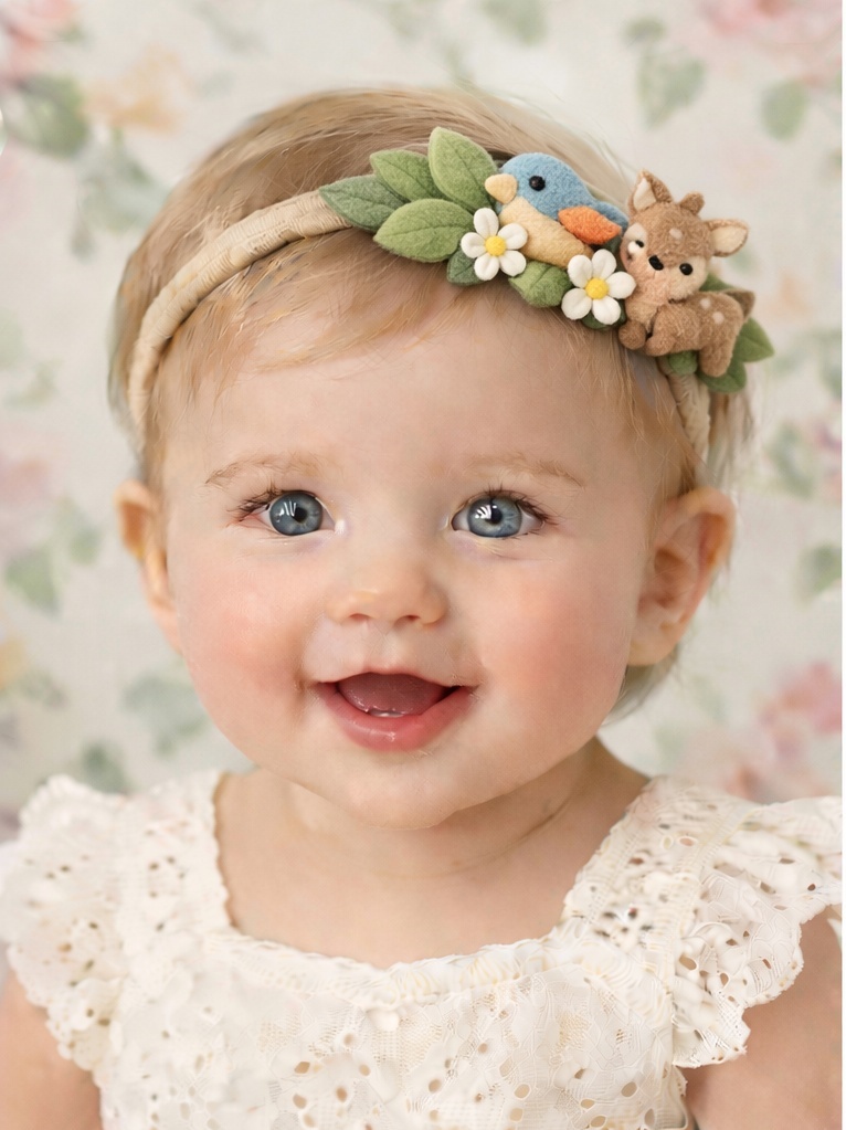 Blue Bird and Fawn Baby Headband