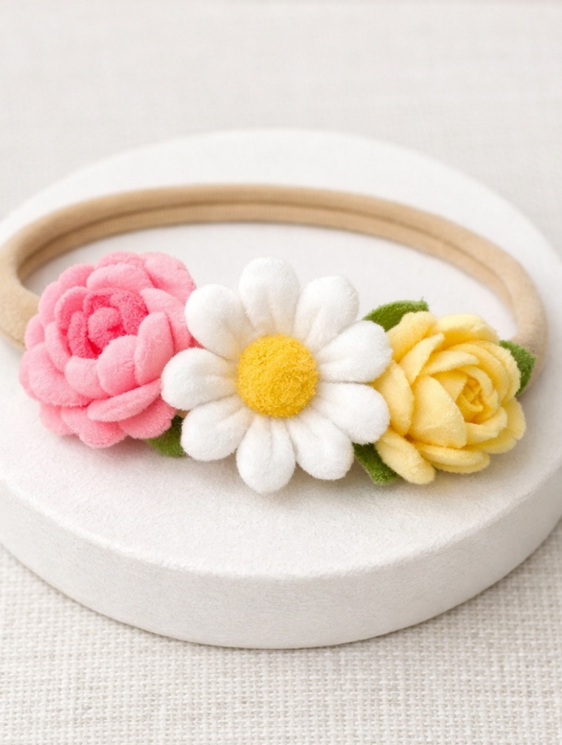 Bandeau Fille Adorable avec Fraises et Marguerites