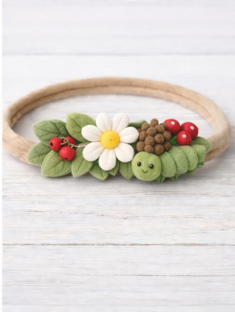 Lindo diadema de mariquita e flor para bebê