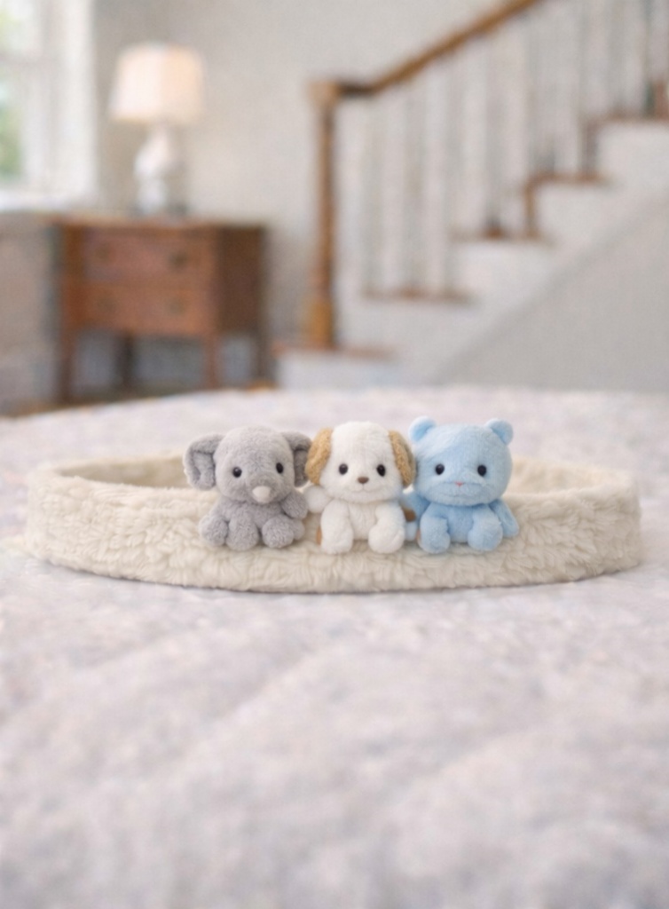 Plush Animal Trio Baby Headband - Elephant, Puppy, and Bear | Soft & Adorable