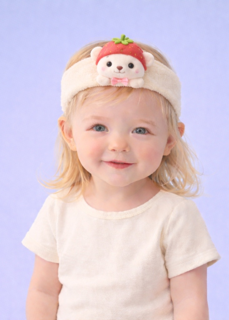 Adorável faixinha de bebê de urso com morango – Macia e confortável para bebês