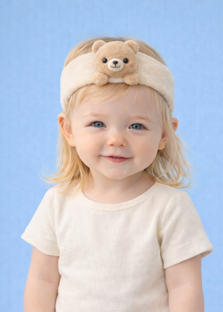 Roztomilá dětská čelenka medvídka – Měkká a pohodlná pro vaše miminko