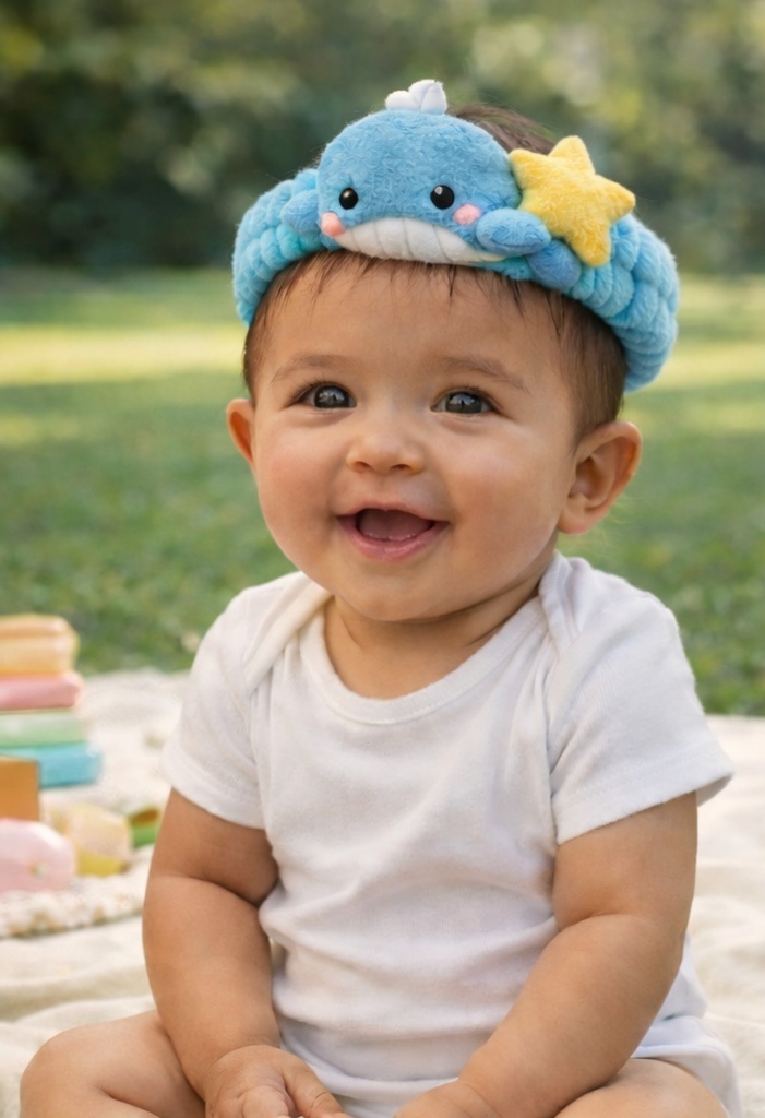 Vaalakujuline beebipeapael tähega – Pehme ja armas mereteemaline aksessuaar vastsündinule