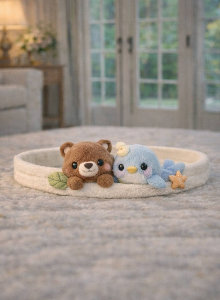 Charming Bear & Bluebird Plush Baby Headband – Soft & Adorable Hair Accessory for Infants