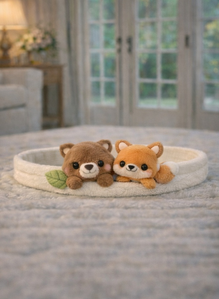 ふわふわベア＆レッドフォックスぬいぐるみベビーヘアバンド – 新生児向け可愛い動物ヘッドアクセサリー