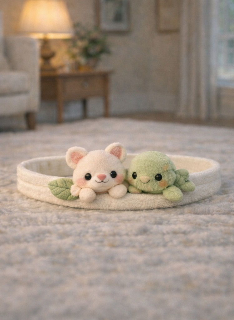 Diadema de Peluche para Bebé con Ratón y Tortuga – Accesorio Tierno y Suave para Recién Nacidos