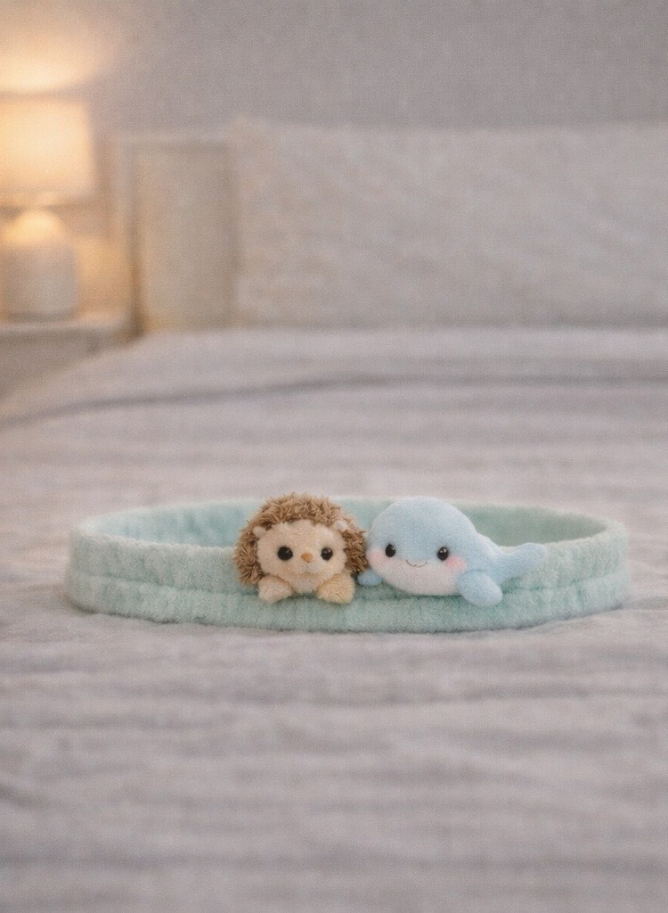 Bandeau Bébé en Peluche Hérisson et Baleine – Accessoire Doux pour Nouveau-né