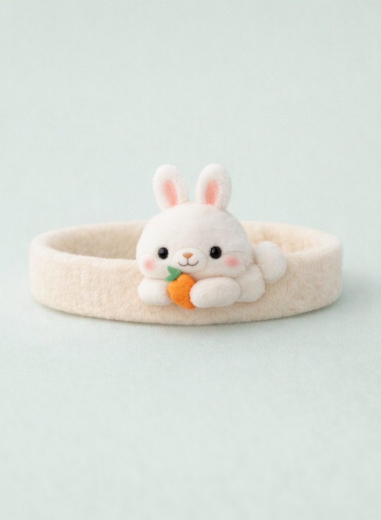 Cute White Bunny Plush Baby Headband - Soft, Comfortable, and Perfect for Infants