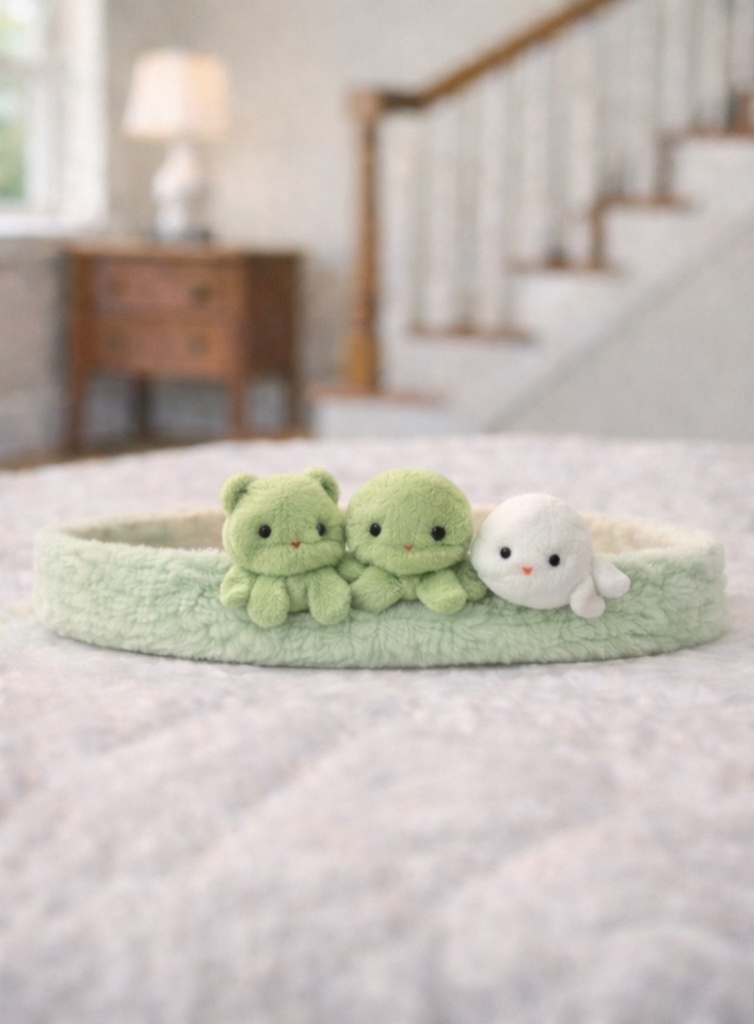 Frog & Seal Plush Baby Headband - Soft Green Sensory Style for Infants