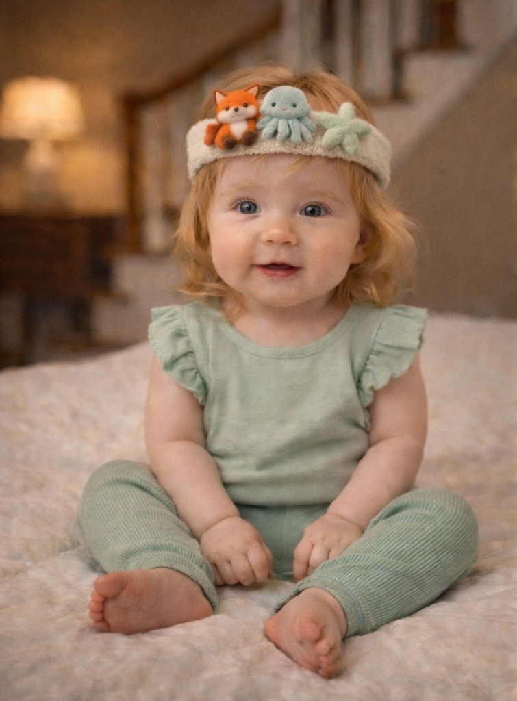 Ocean & Forest Baby Plush Headband - Fox, Octopus & Starfish Combo