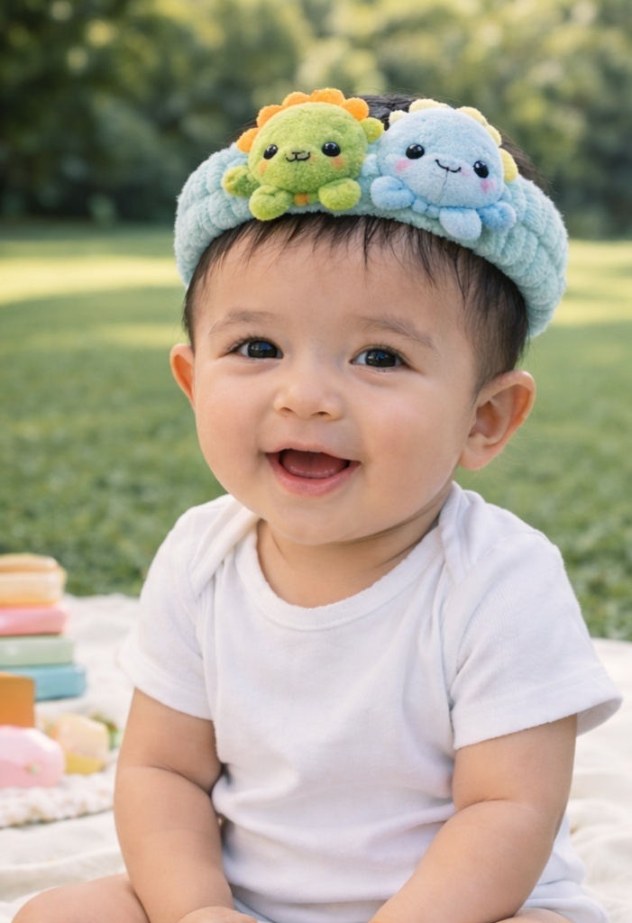 Colorful Plush Octopus Baby Headband – Soft & Playful Ocean-Themed Infant Hairband